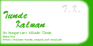 tunde kalman business card